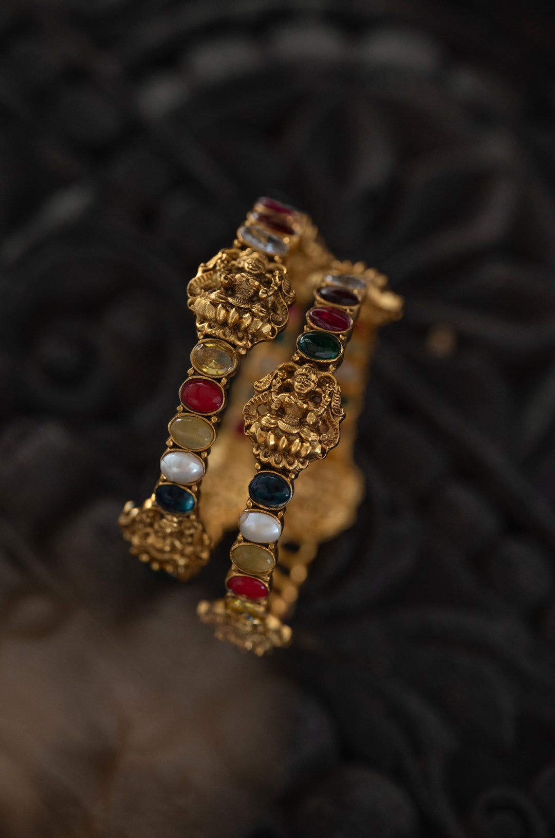 Samridhi Multicolored Temple Bangles - Set of 2