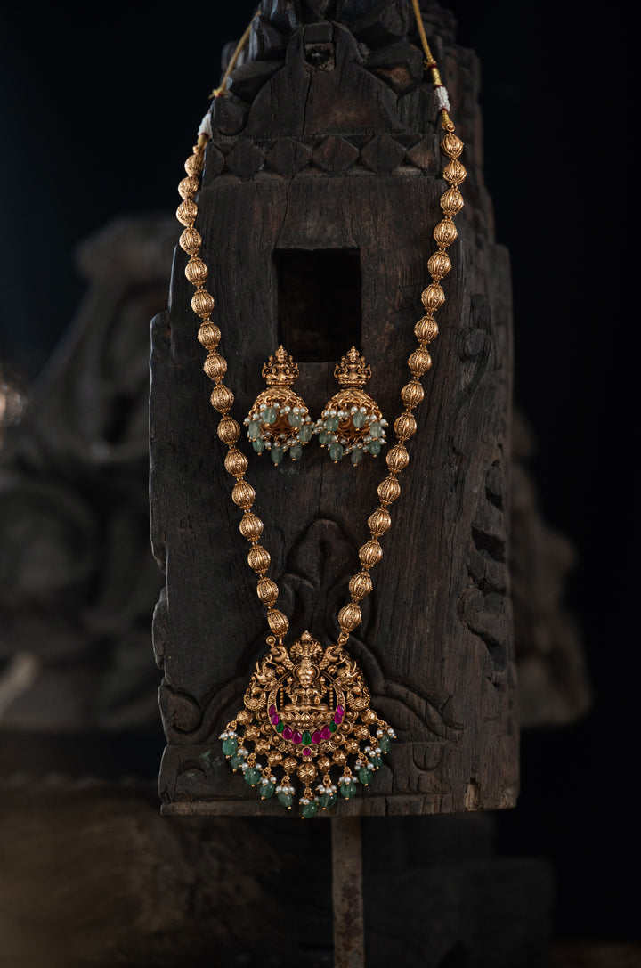Gauri Temple Work Pendant Necklace Set