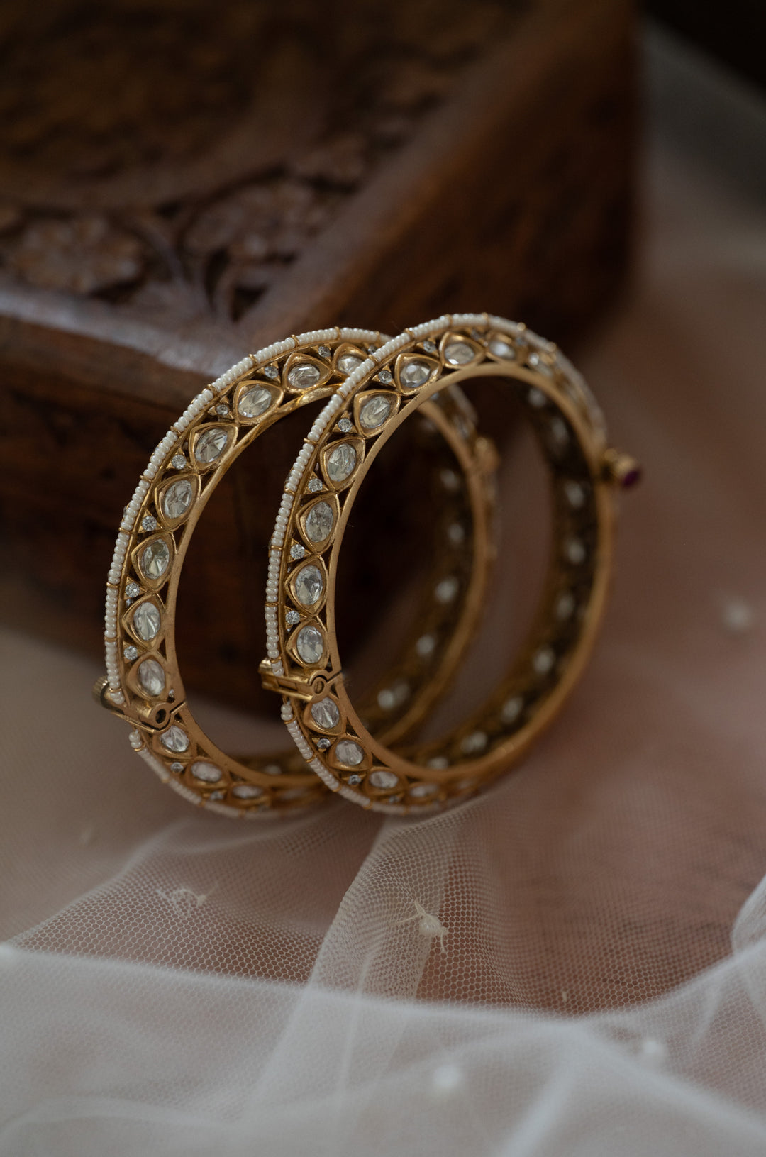 Ruby Polki Bangles - Set of 2