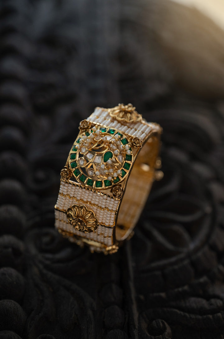 Anjana Pearls And Kundan Bangle
