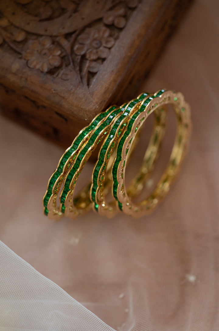 Iravati Green Bangles - Set of 4