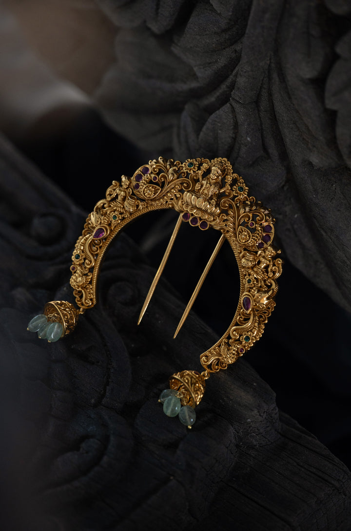 Nisha Mint Temple Work Braid Pin