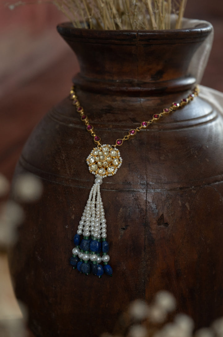 Sahar Kundan Tassel Pendant Necklace