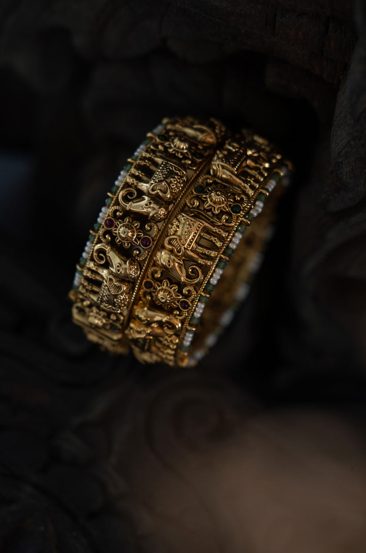 Rohini Temple Bangles - Set of 2