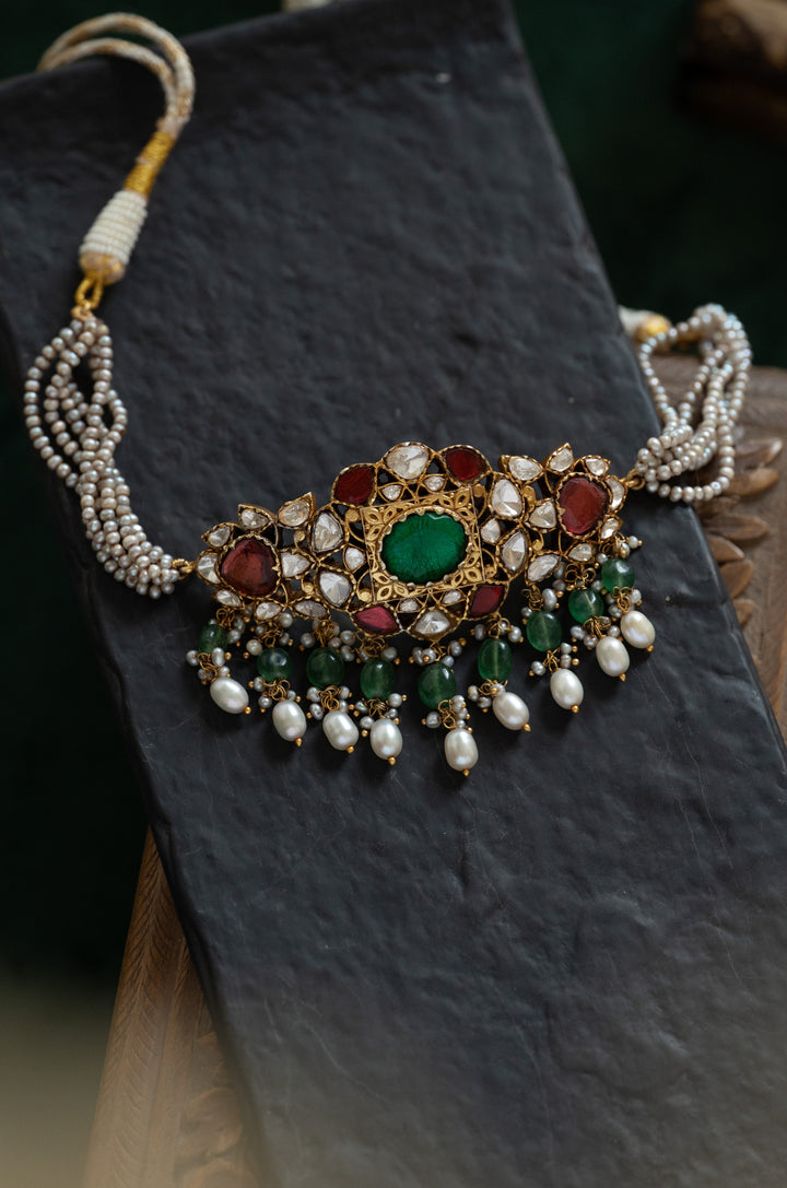 Jahnvi Polki Silver Necklace
