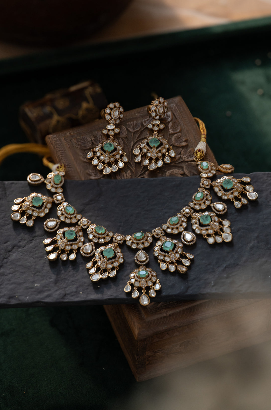 Elara Polki Statement Necklace Set