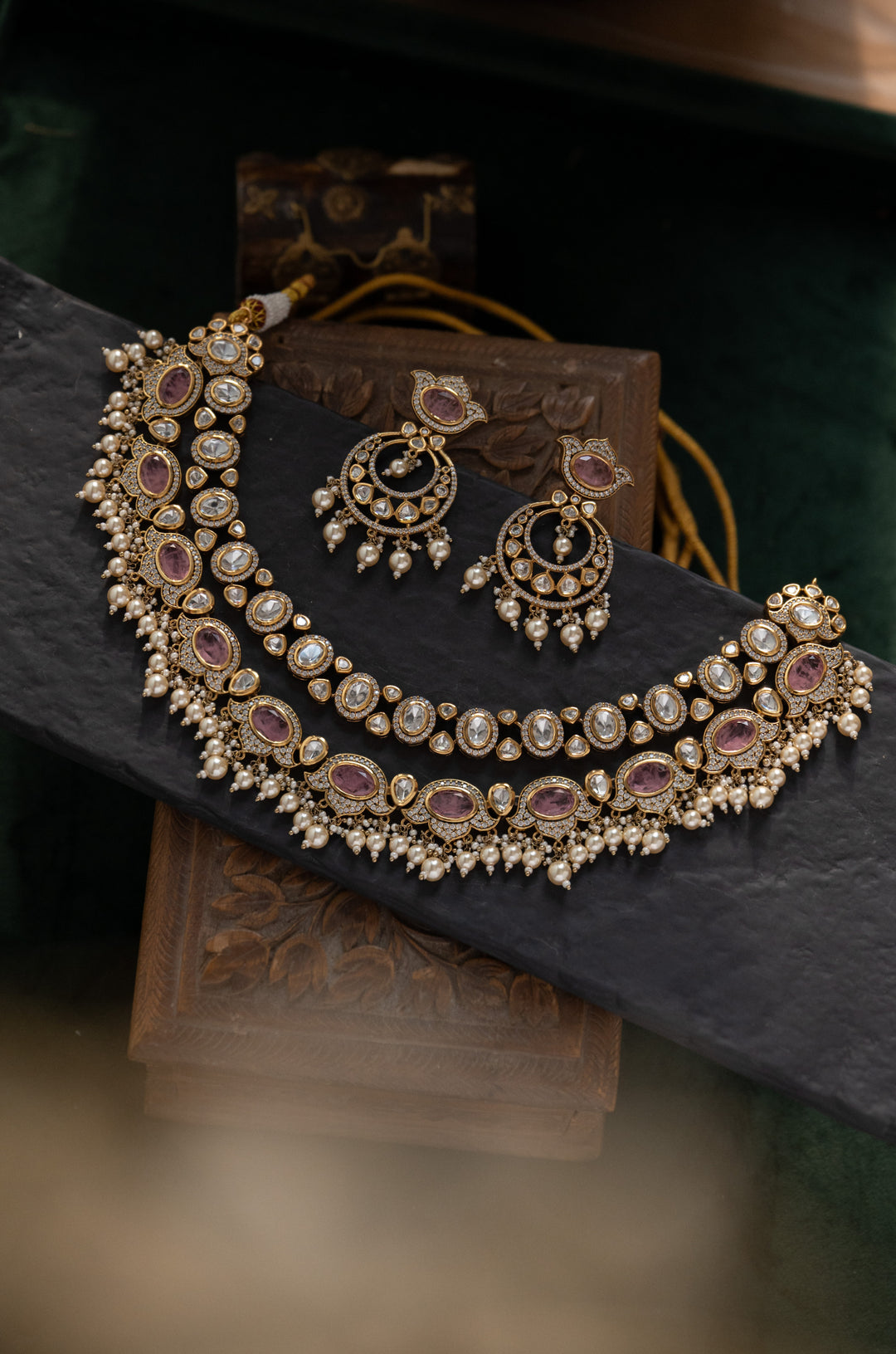 Twisha Polki Layered Necklace Set