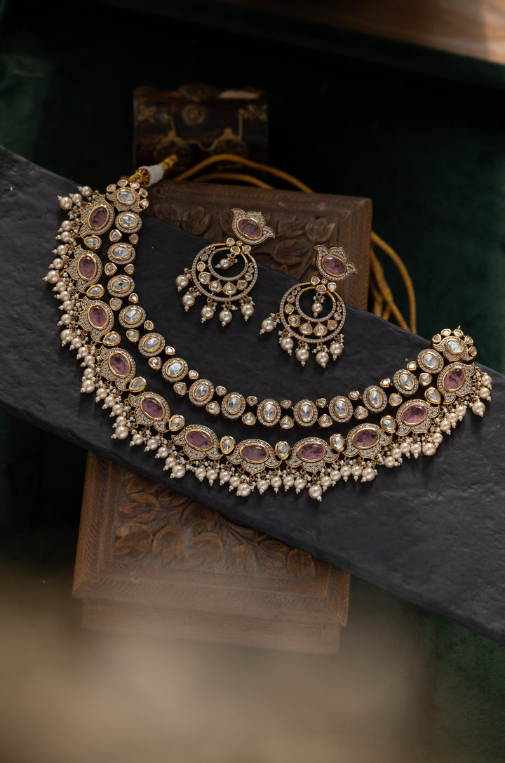 Twisha Polki Layered Necklace Set