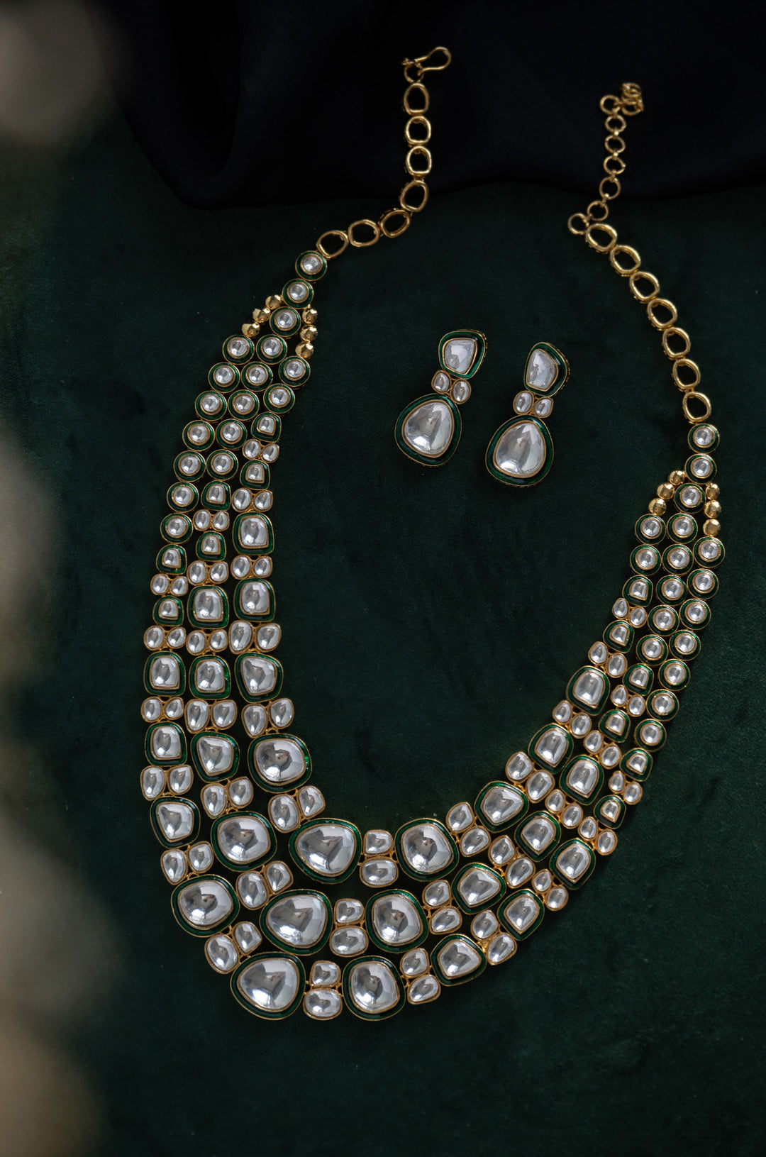 Kashi Polki Layered Necklace Set