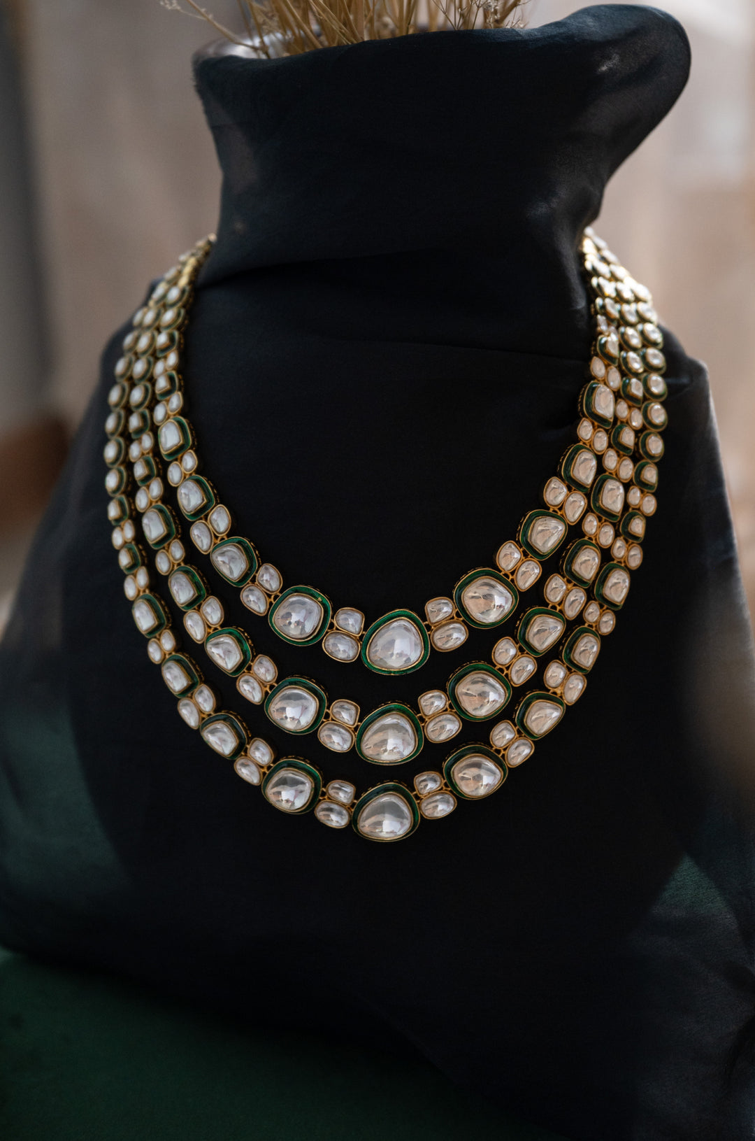 Kashi Polki Layered Necklace Set