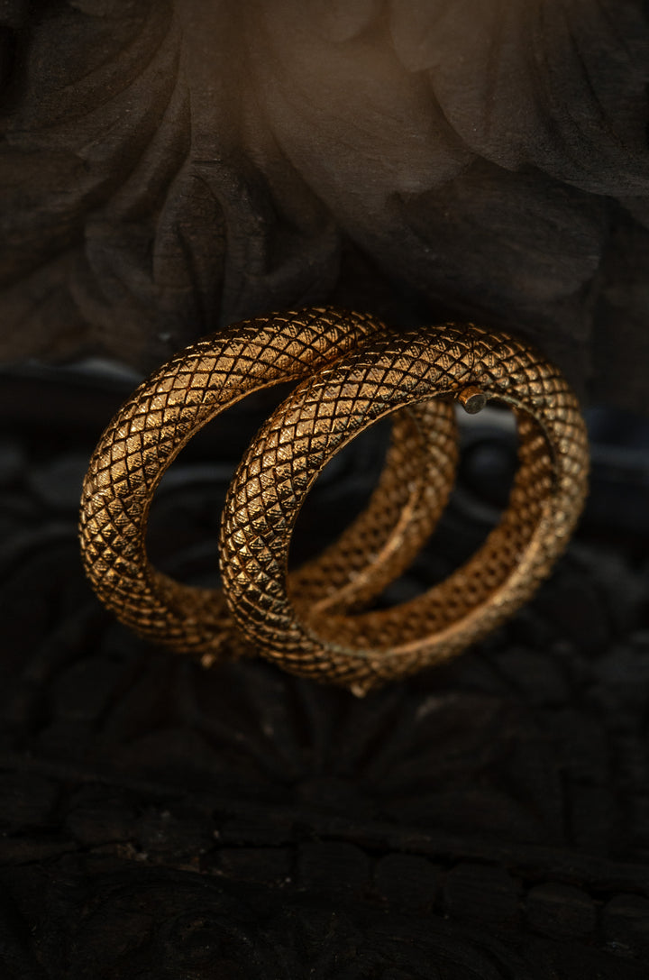 Kamakshi Temple Work Bangles - Set Of 2