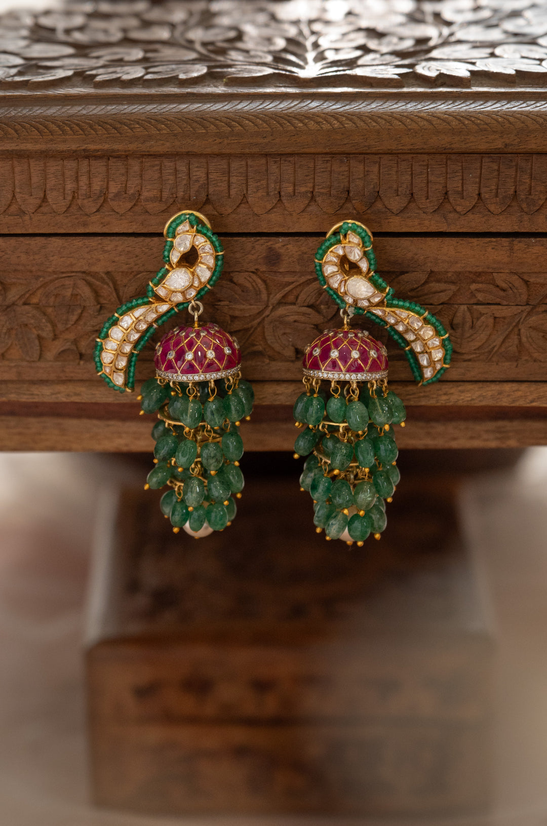 Emery Fine Silver Jhumka Earrings