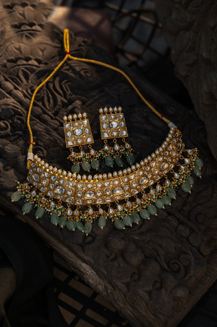 Urvashi Mint Kundan Necklace Set