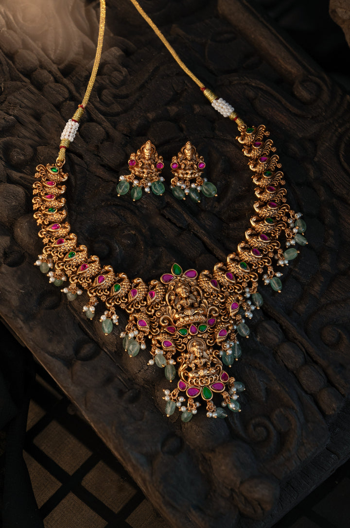 Vasudha Temple Work Necklace Set