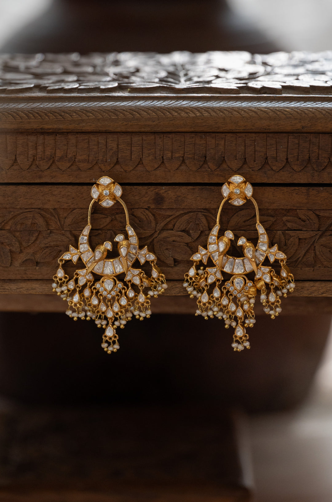 Noorie Silver Polki Earrings