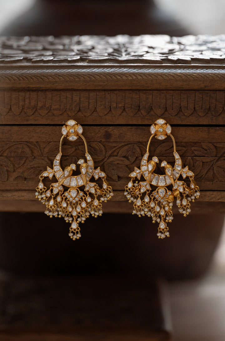 Noorie Silver Polki Earrings