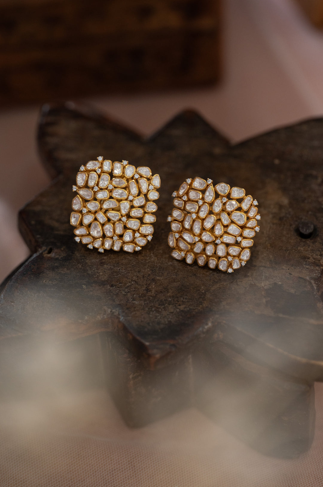 Wamika Polki Silver Studs