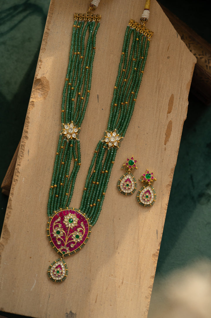 Mehera Green Kundan Necklace Set