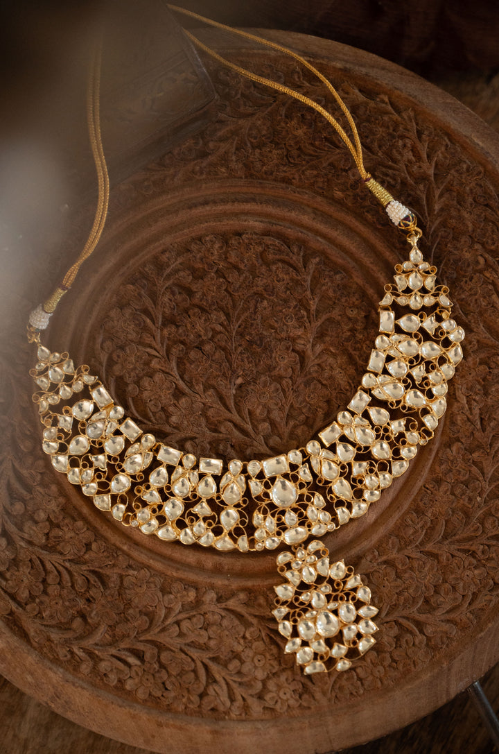 Roshanara Kundan Silver Necklace
