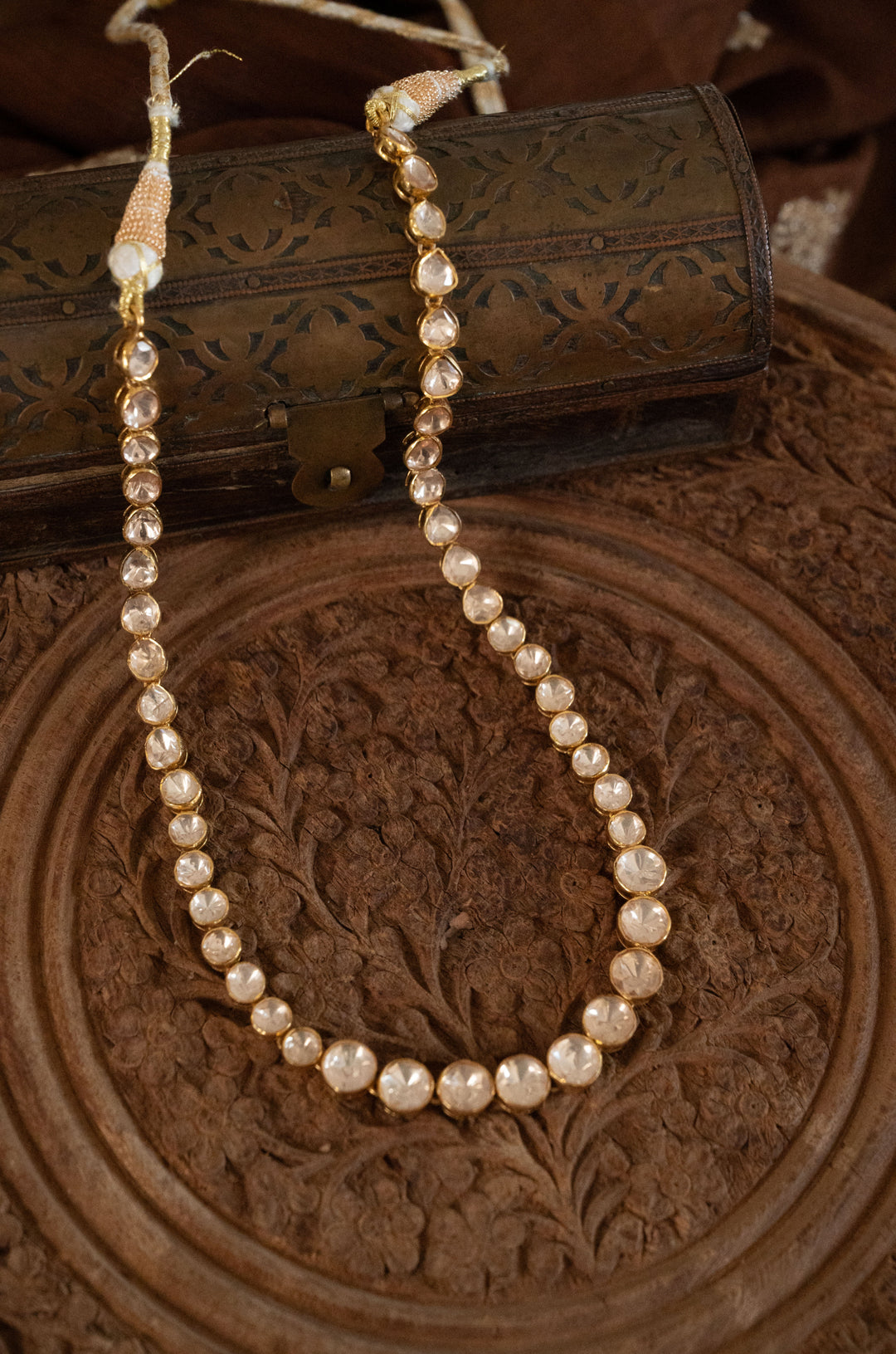 Ramsha Silver Polki Necklace