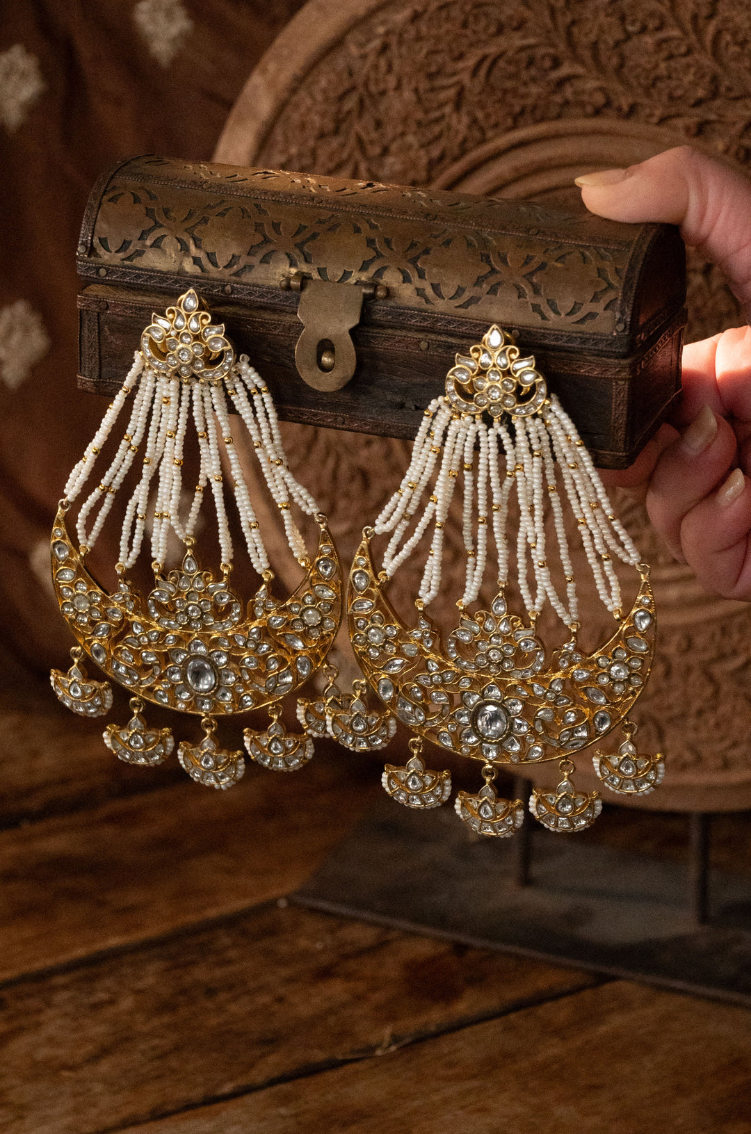 Nanika Silver Polki Chandbala