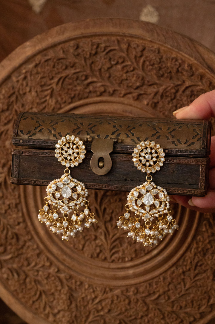 Supriya Silver Polki Earrings