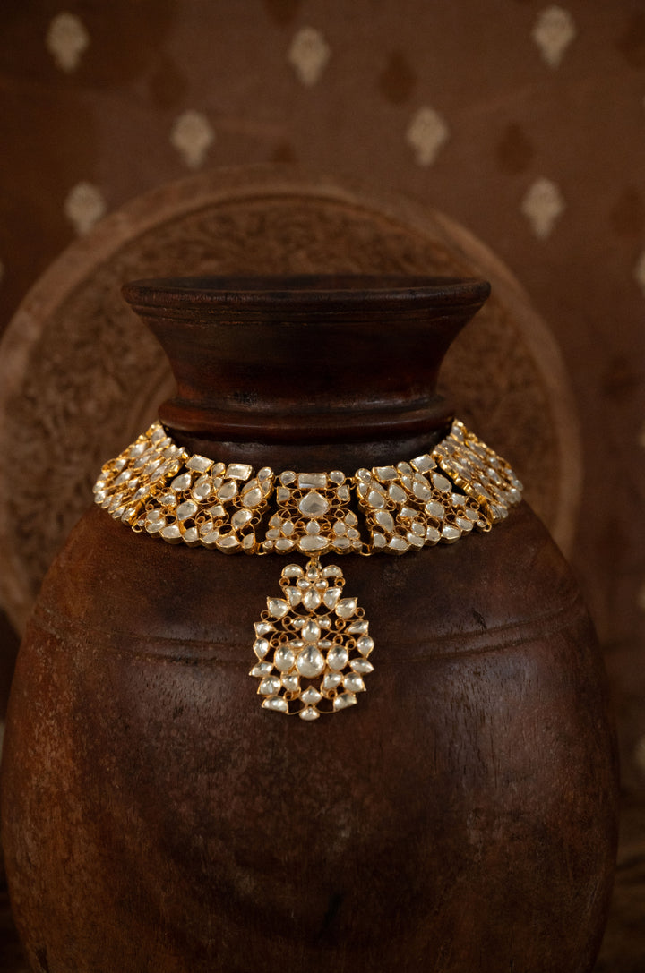 Roshanara Kundan Silver Necklace