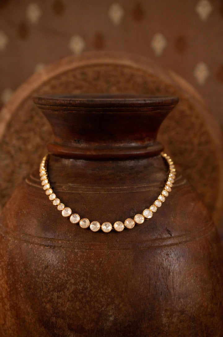 Ramsha Silver Polki Necklace