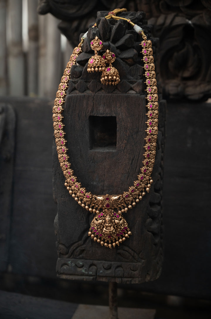 Chatura Pink Temple Necklace Set