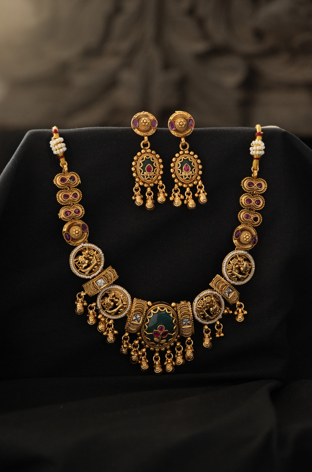 Sailjaa Temple Work Necklace Set