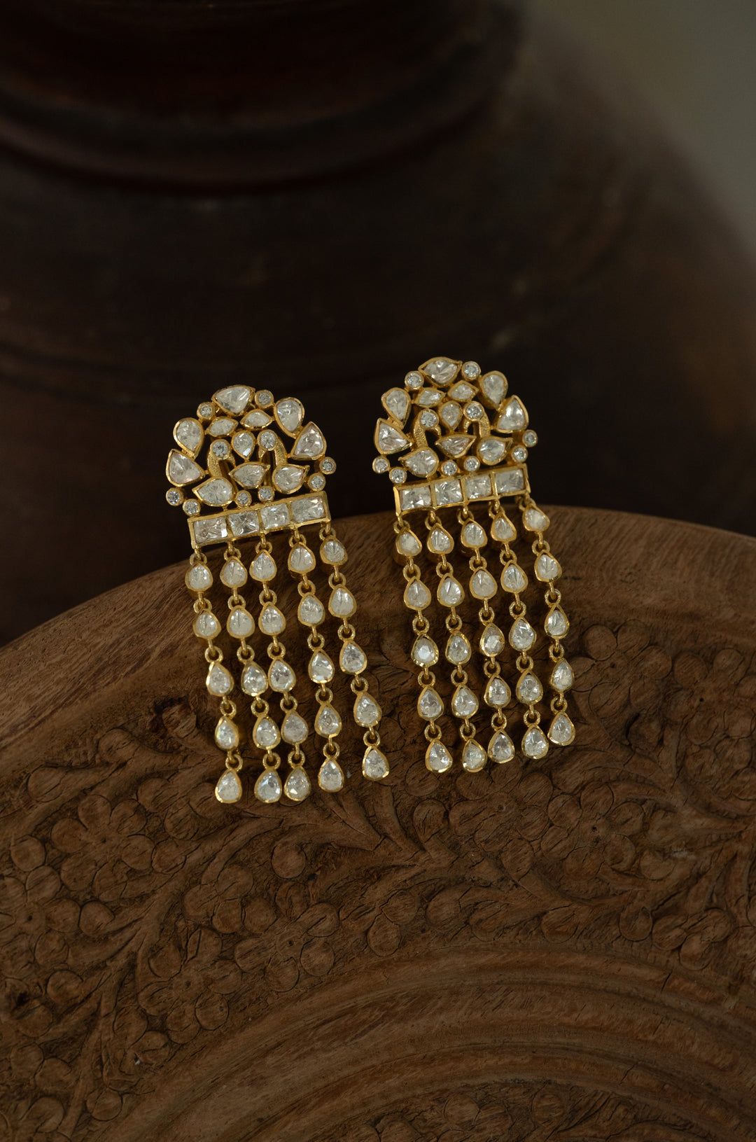 Falak Silver Polki Earrings