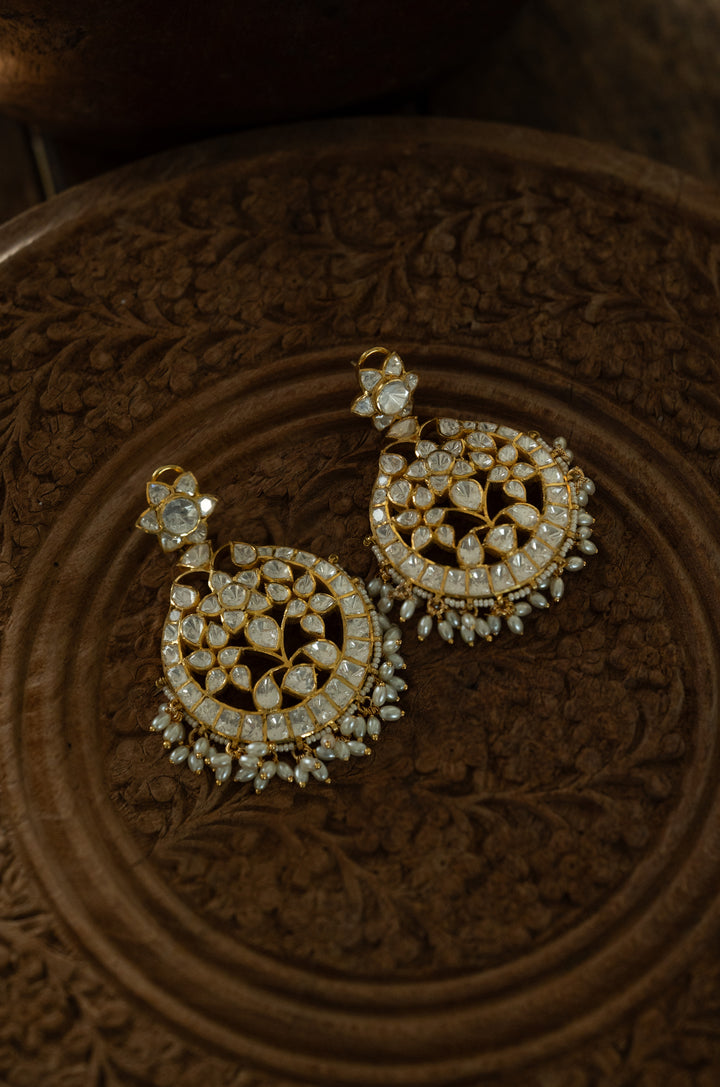 Vaidehi Silver Polki Earrings