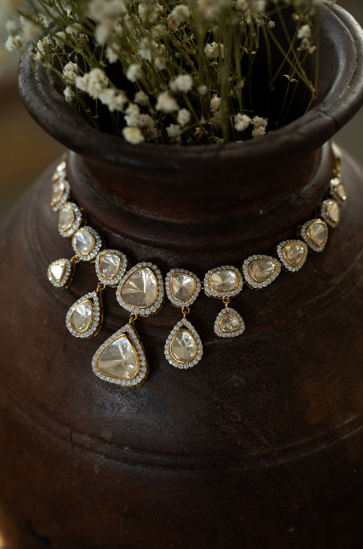 Rivya Polki Silver Necklace