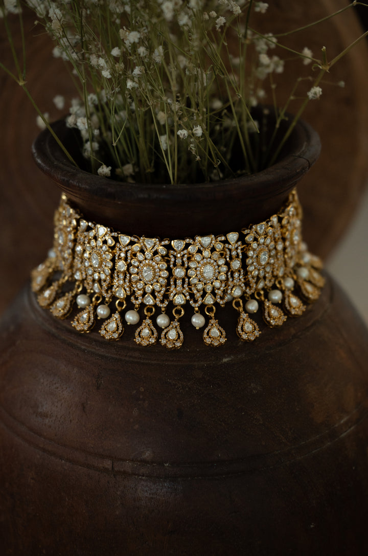 Kaia Silver Polki Necklace Set