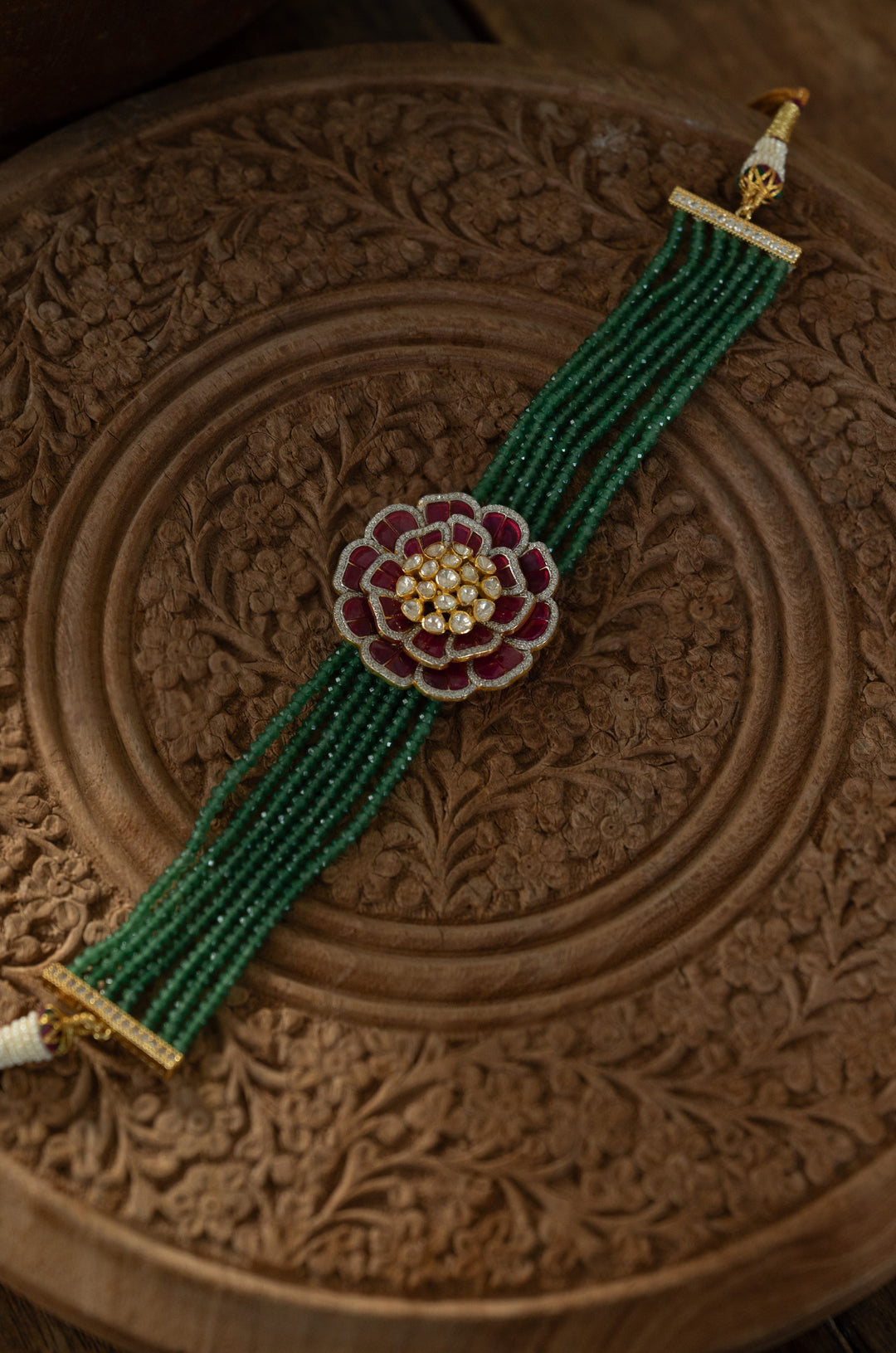 Rosette Fine Silver Choker Necklace