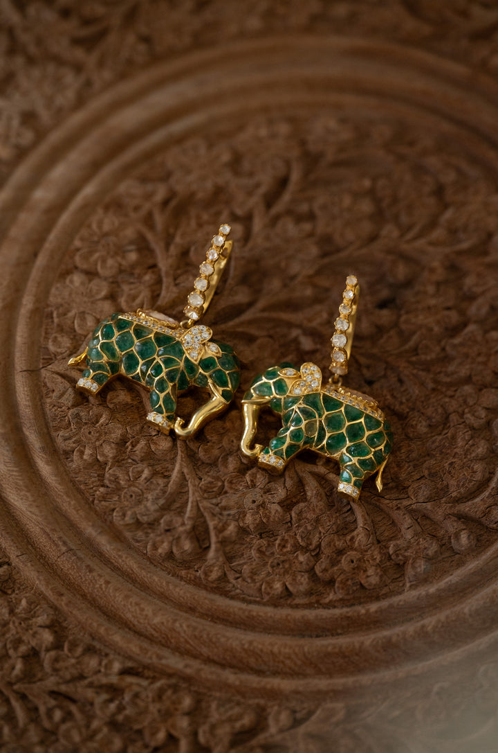 Gajj Silver Polki Drop Earrings