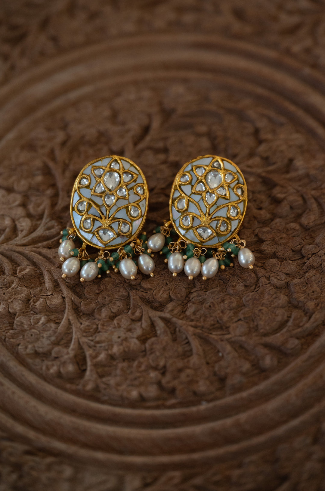 Shubh Silver Mother of Pearl Studs