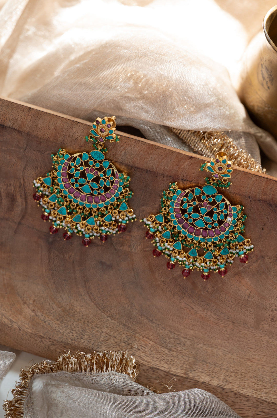 Aaira Turquoise Kundan Earrings
