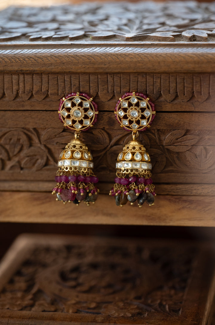 Urmi Kundan Jhumka Earrings