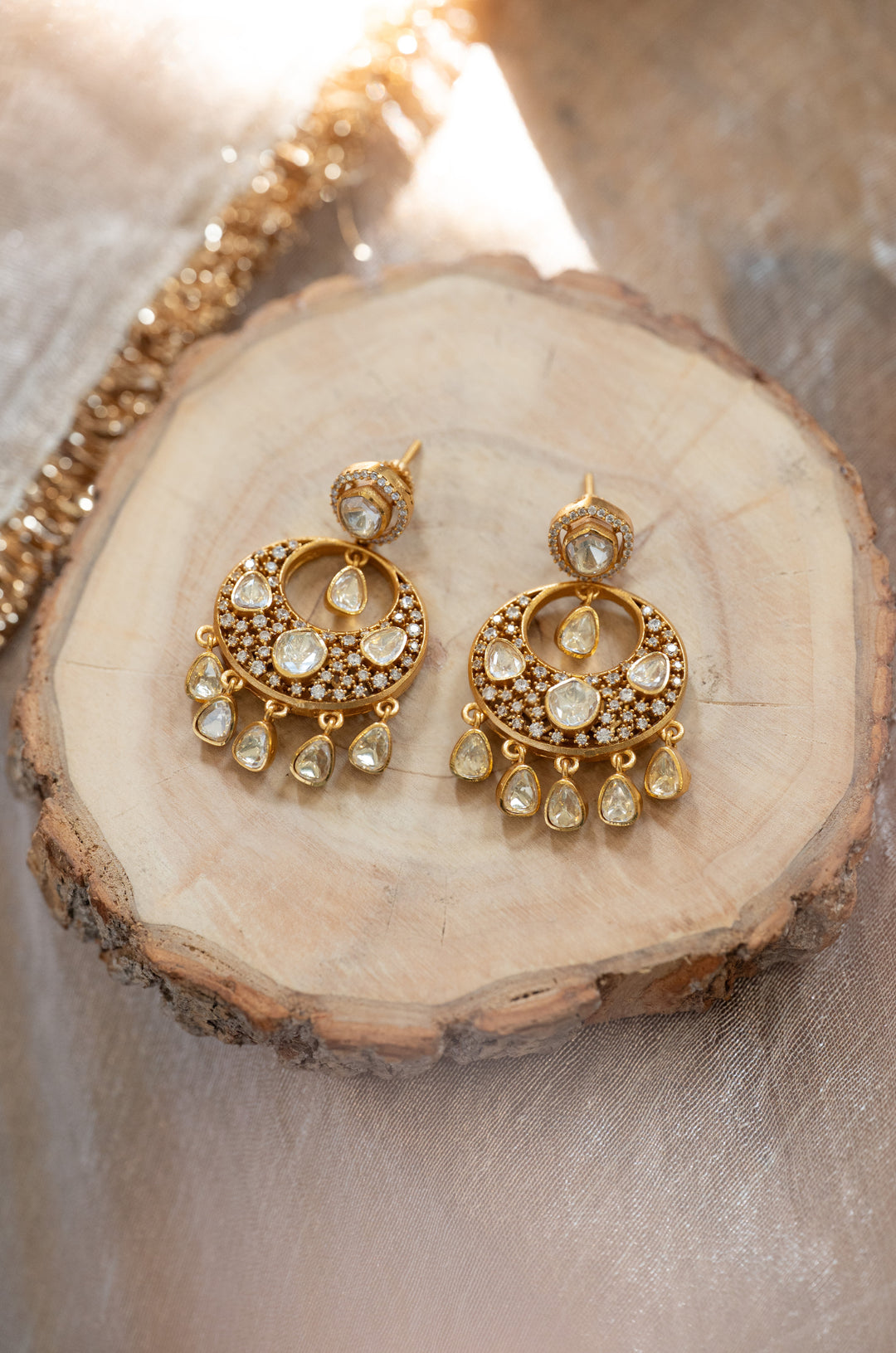 Sachi Polki Chandbali Earrings