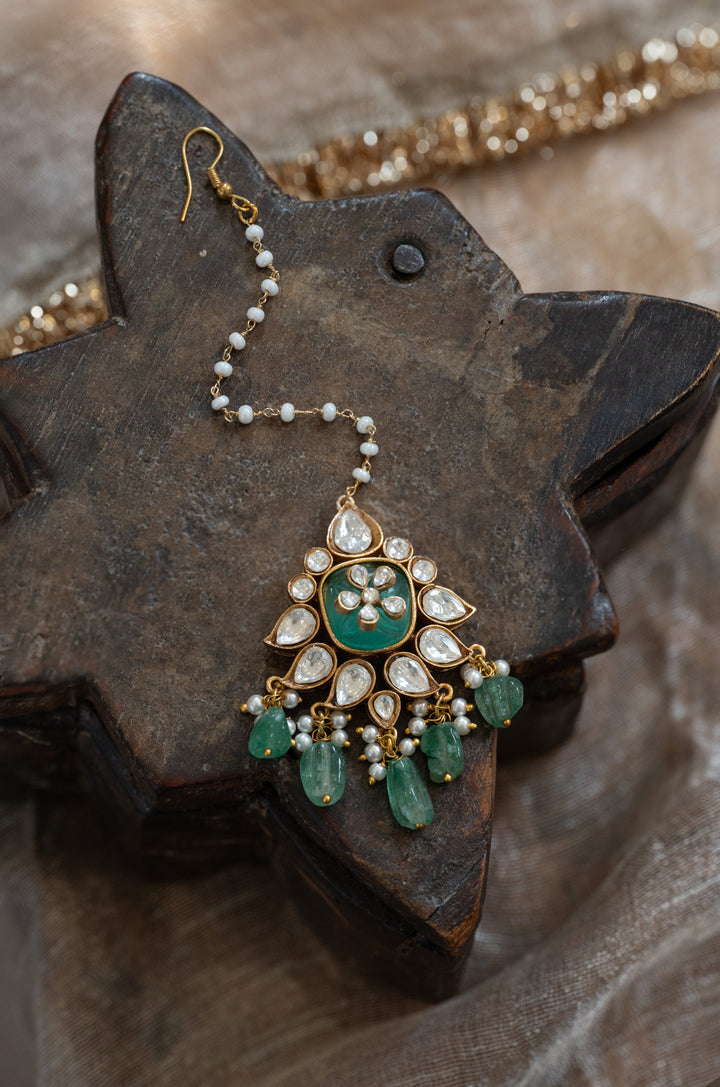 Chaitali Mint Polki Maangtikka