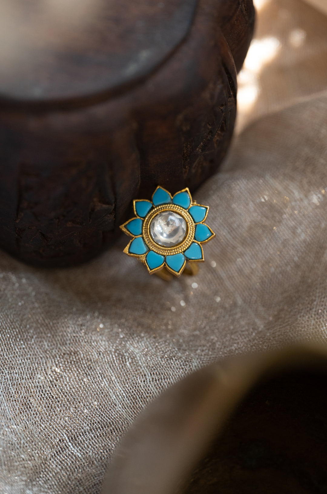 Pavani Turquoise Kundan Ring