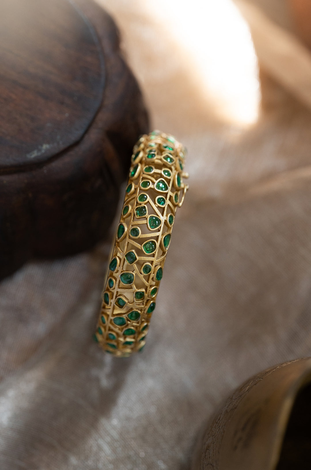 Anjuna Green Polki Bangle