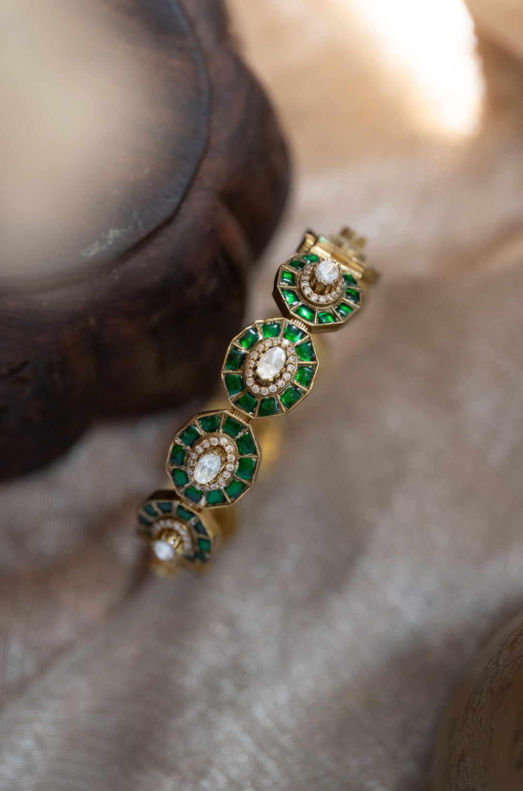 Rati Green Polki Bangle