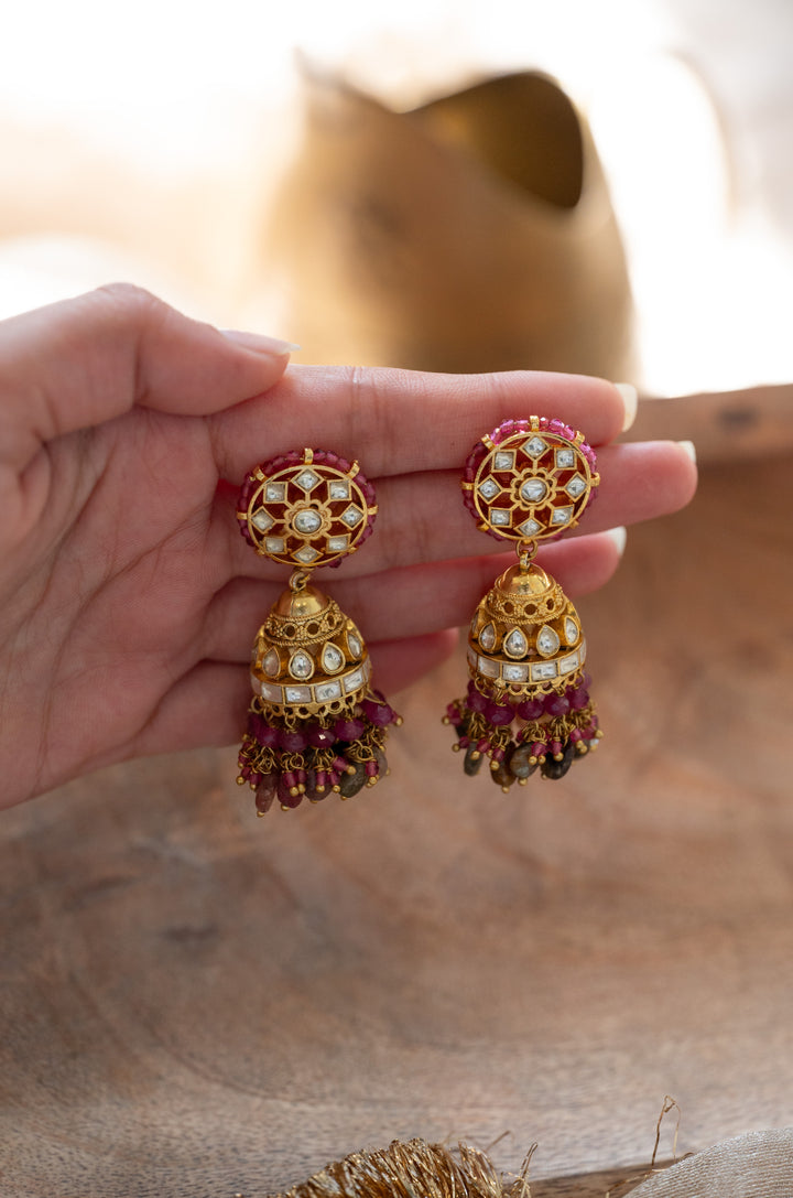 Urmi Kundan Jhumka Earrings