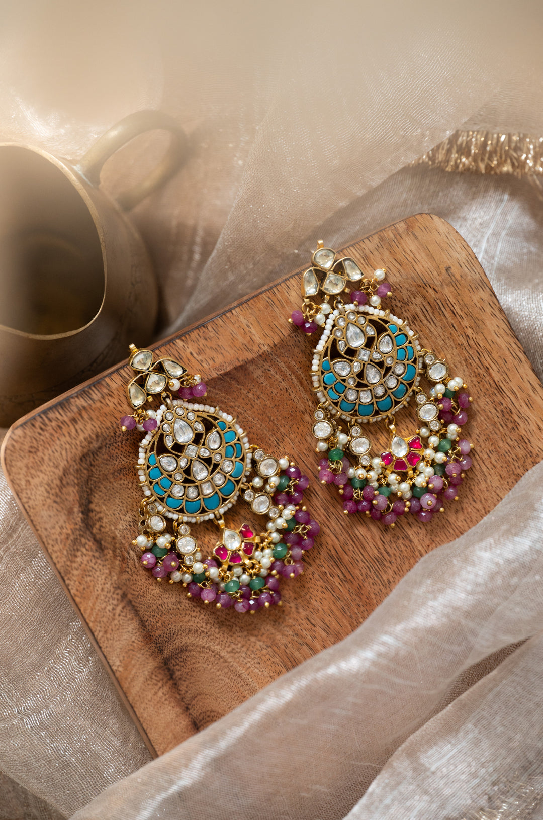 Mayuri Multicolored Kundan Earrings