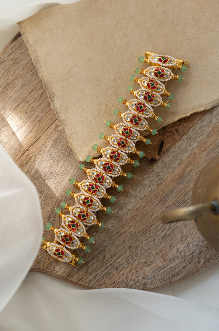 Pratika Mint Kundan Bracelet