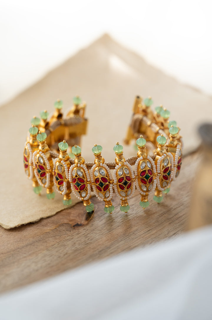 Pratika Mint Kundan Bracelet