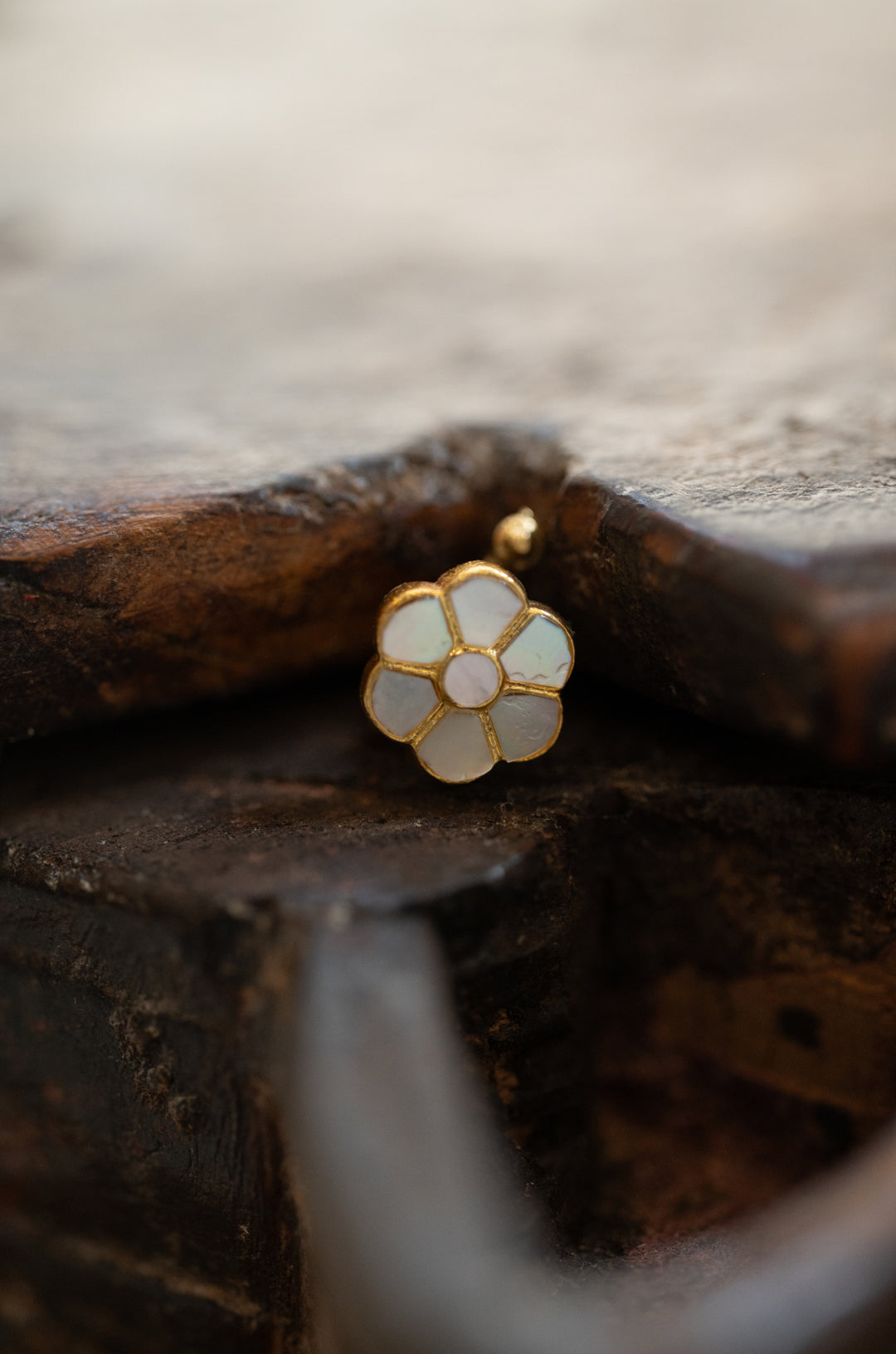 Raisha Mother Of Pearl Silver Nosepin