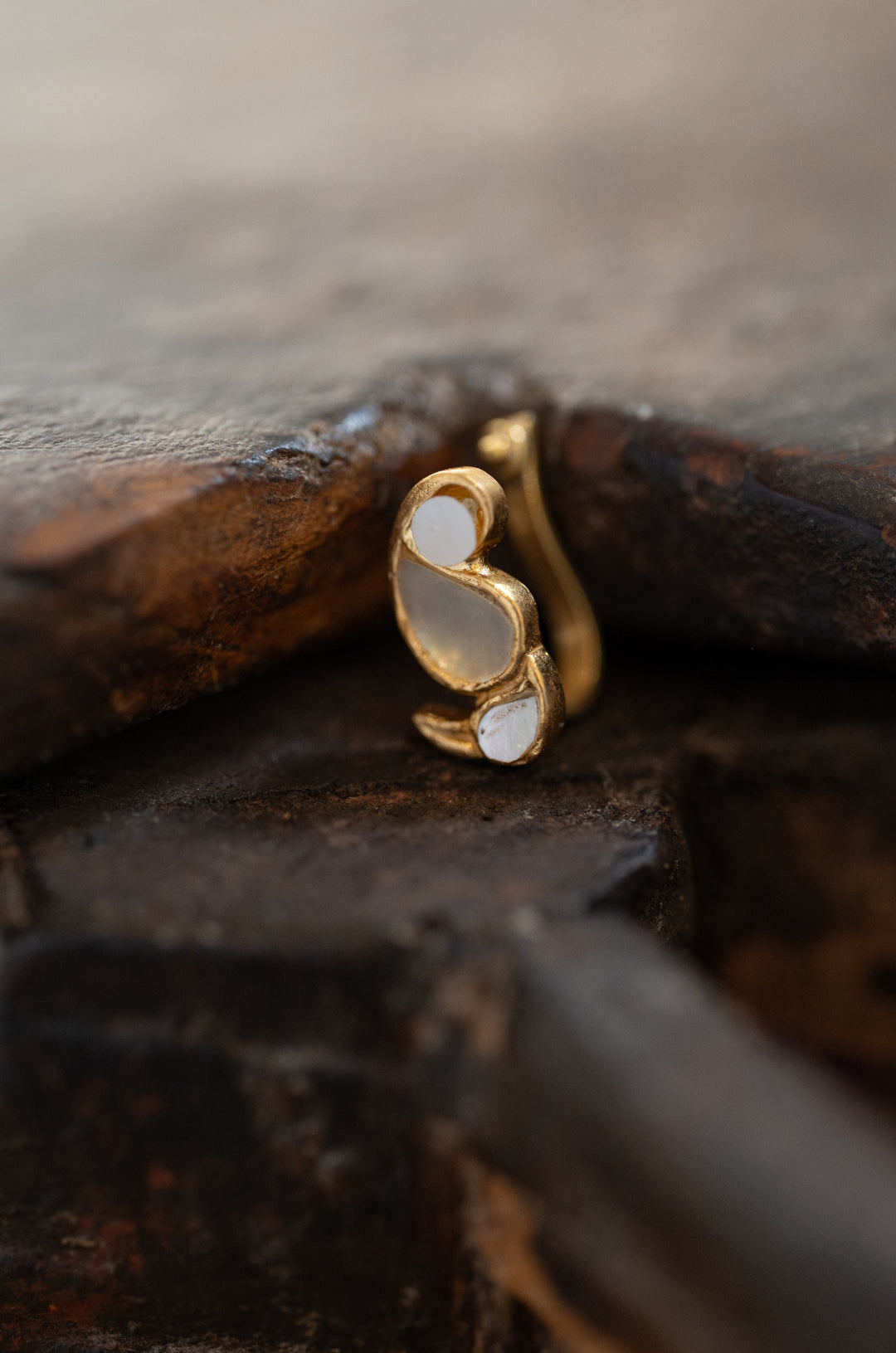 Ridhi Mother Of Pearl Silver Nosepin